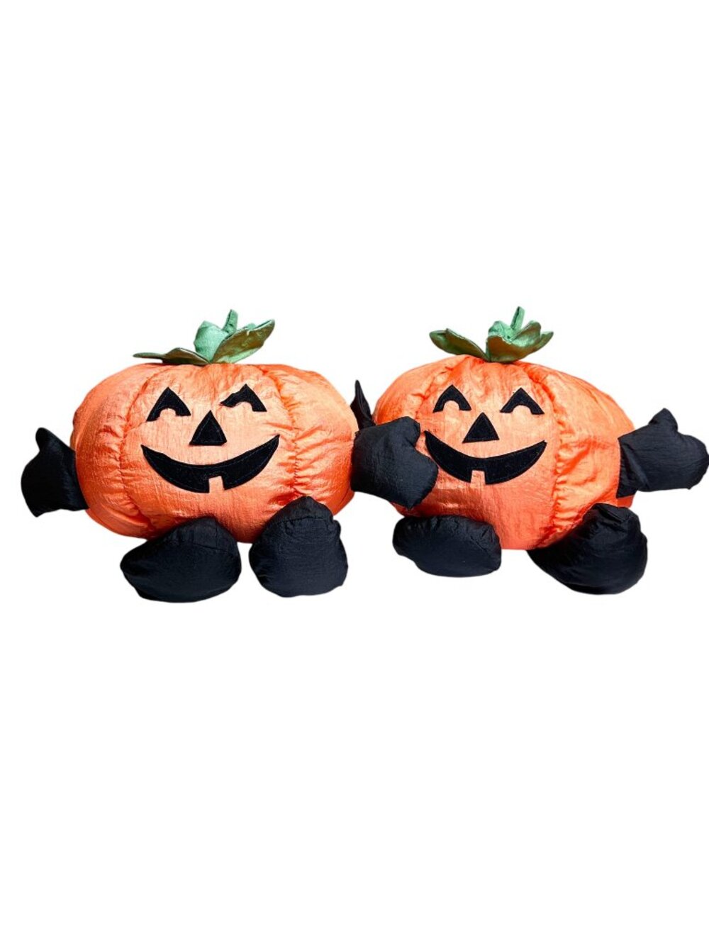 Halloween Plush Pumpkin Decoration With Black Arms & Feet 1993 Gibson Greetings